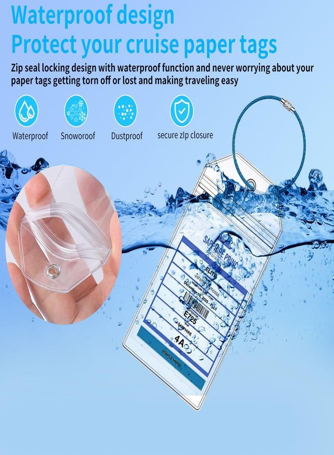 XIANGXING Princess Cruise Luggage Tag Holders, Zip Seal Clear Cruise Luggage Tags Holder with Steel Loops Fit for All Princess Cruise Line Ship & Itineraries Tags in 2024 & 2025 (6 Pcs with 6 Colors Ring) - Image 4